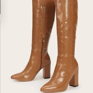 Alligator print boots